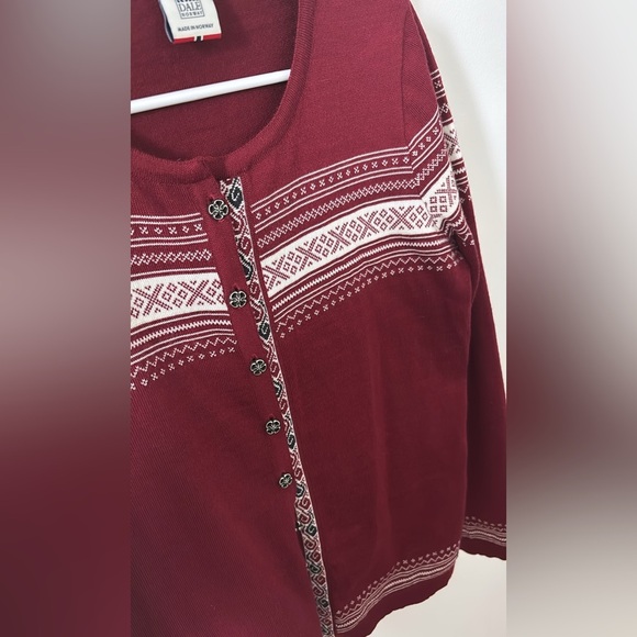 Dale of Norway Hedda Fair Isle Cardigan Sweater Long Sleeve Merino Wool Medium - Picture 5 of 10